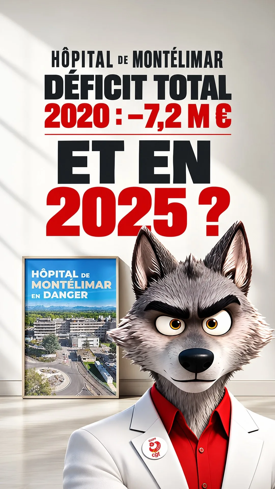Couverture du short Hôpital de Montélimar, le déficit en 2020 et en 2025